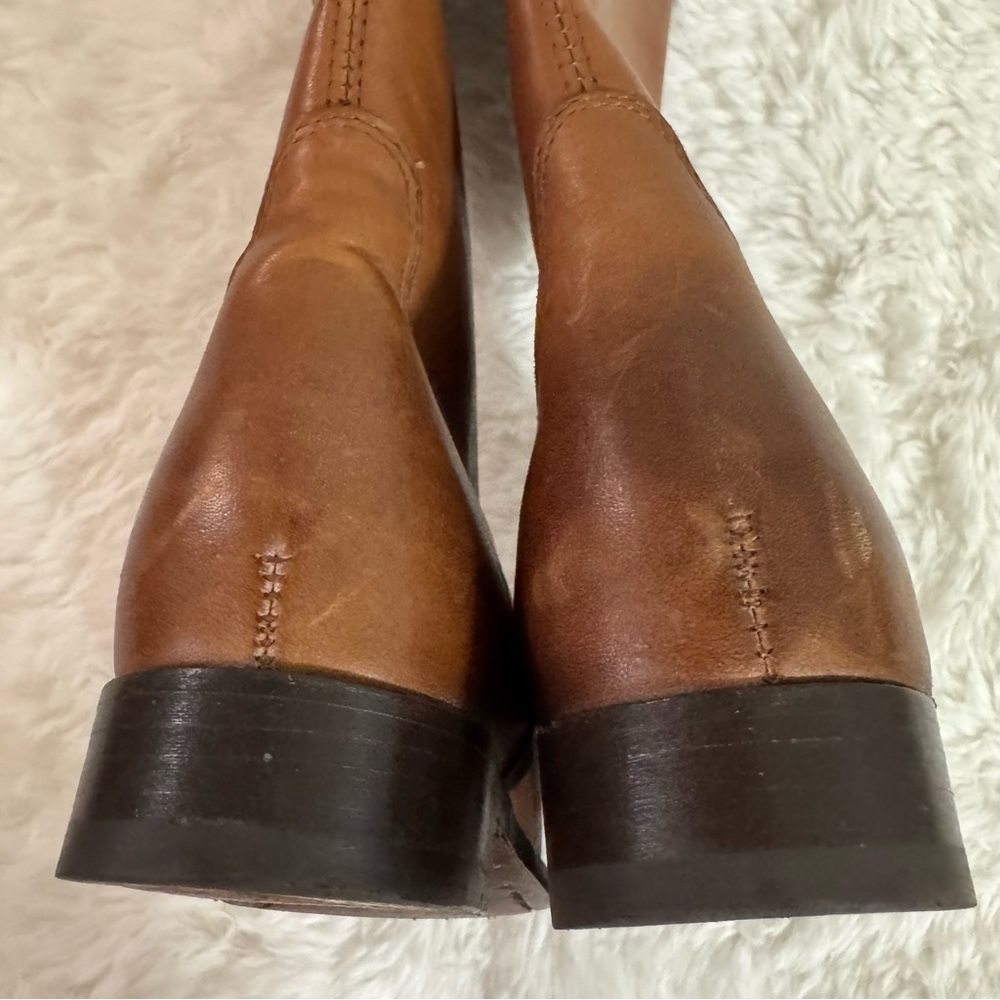 Frye Brown Leather Knee High Cowgirl Boots Size 6.5 - Picture 5 of 16